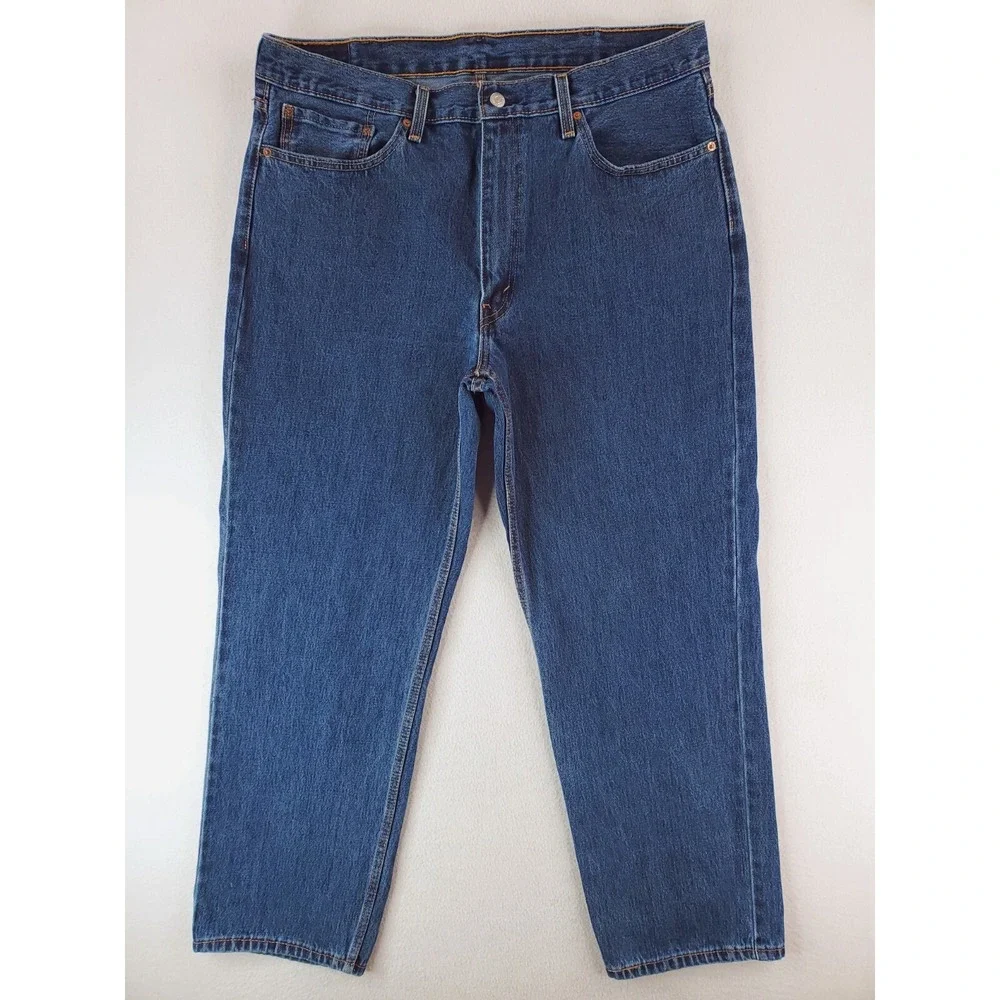 Levis 550 Jeans Mens 38x30 Blue Relaxed Tapered Work Pants Baggy 90s Y2K Dark